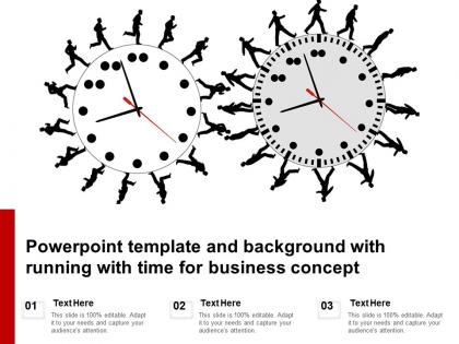 Powerpoint template and background with running with time for business concept