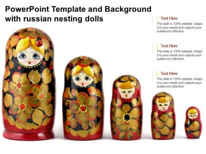 Powerpoint template and background with russian nesting dolls