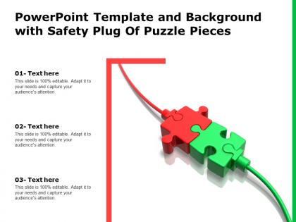 Powerpoint template and background with safety plug of puzzle pieces