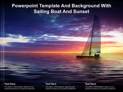 Powerpoint template and background with sailing boat and sunset