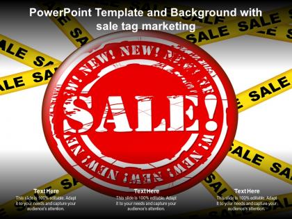Powerpoint template and background with sale tag marketing