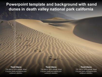 Powerpoint template and background with sand dunes in death valley national park california