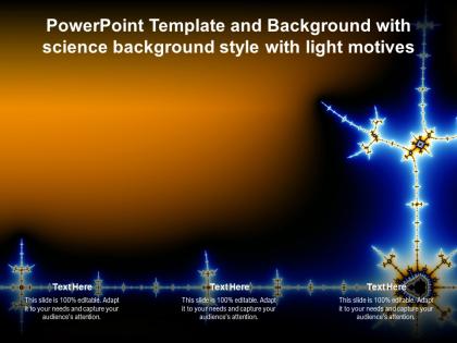 Powerpoint template and background with science background style with light motives