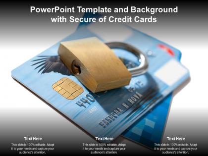 Powerpoint template and background with secure of credit cards