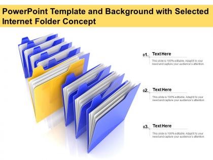 Powerpoint template and background with selected internet folder concept