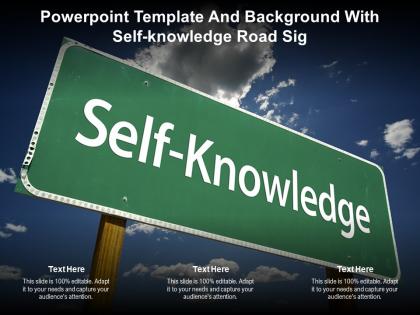 Powerpoint template and background with self knowledge road sig