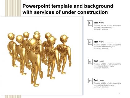 Powerpoint template and background with services of under construction