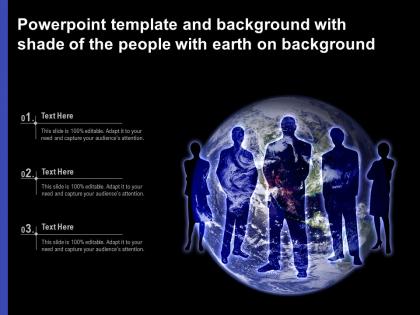 Powerpoint template and background with shade of the people with earth on background