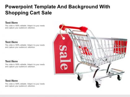 Powerpoint template and background with shopping cart sale
