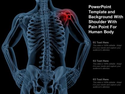 Powerpoint template and background with shoulder with pain point for human body