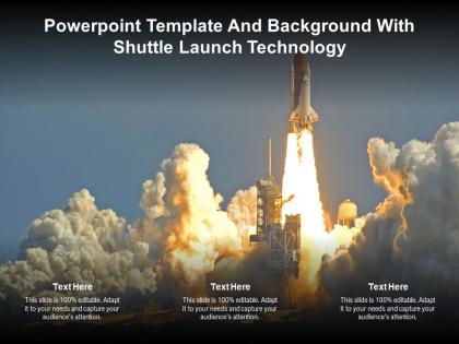 Powerpoint template and background with shuttle launch technology