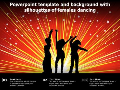 Powerpoint template and background with silhouettes of females dancing