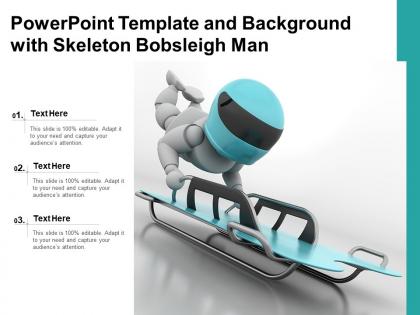 Powerpoint template and background with skeleton bobsleigh man