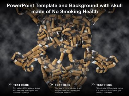 Powerpoint template and background with skull made of no smoking health