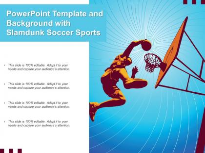 Powerpoint template and background with slamdunk soccer sports