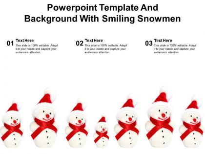 Powerpoint template and background with smiling snowmen