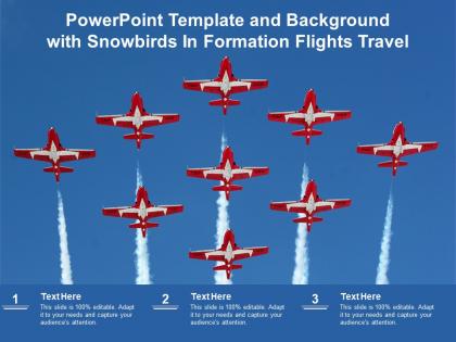 Powerpoint template and background with snowbirds in formation flights travel
