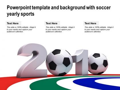 Powerpoint template and background with soccer yearly sports