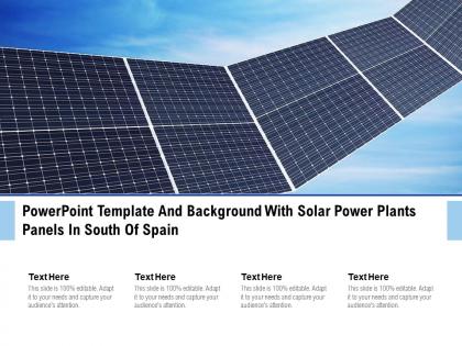 Powerpoint template and background with solar power plants panels in south of spain