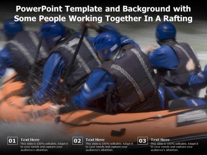 Powerpoint template and background with some people working together in a rafting