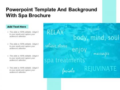 Powerpoint template and background with spa brochure