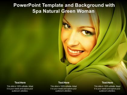 Powerpoint template and background with spa natural green woman