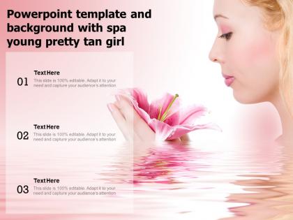 Powerpoint template and background with spa young pretty tan girl