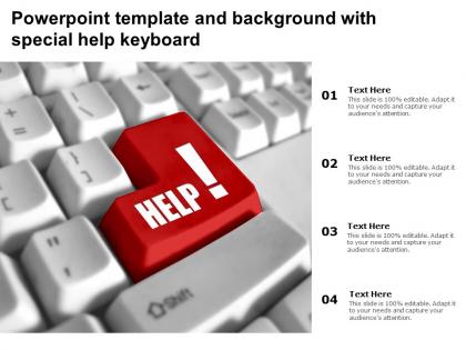 Powerpoint template and background with special help keyboard