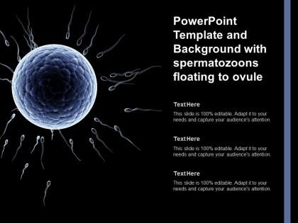 Powerpoint template and background with spermatozoons floating to ovule