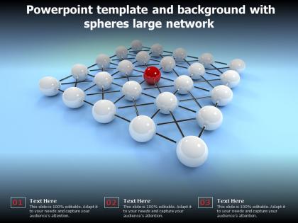 Powerpoint template and background with spheres large network
