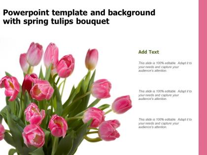Powerpoint template and background with spring tulips bouquet