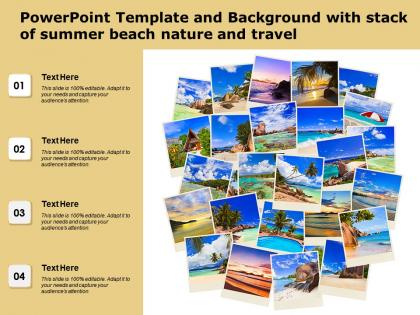 Powerpoint template and background with stack of summer beach nature and travel