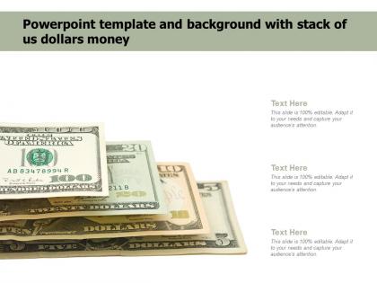 Powerpoint template and background with stack of us dollars money