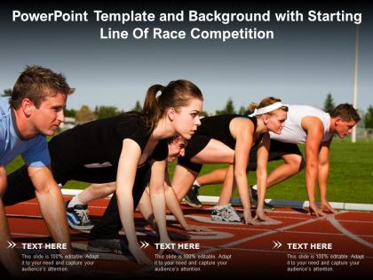 Powerpoint template and background with starting line of race competition