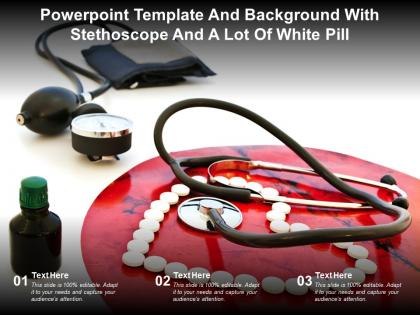 Powerpoint template and background with stethoscope and a lot of white pill