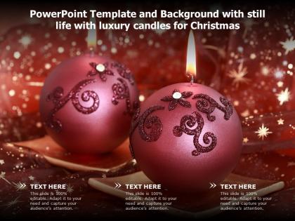 Powerpoint template and background with still life with luxury candles for christmas