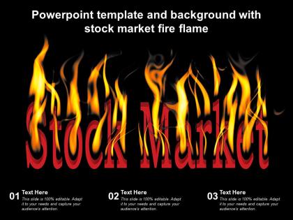 Powerpoint template and background with stock market fire flame