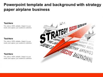 Powerpoint template and background with strategy paper airplane business