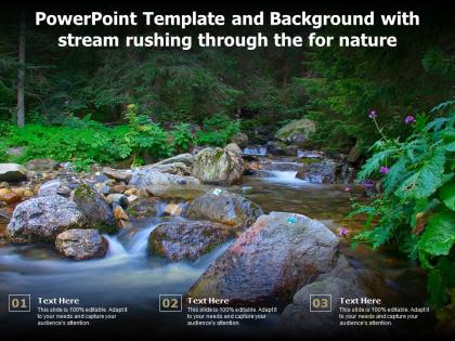 Powerpoint template and background with stream rushing through the for nature