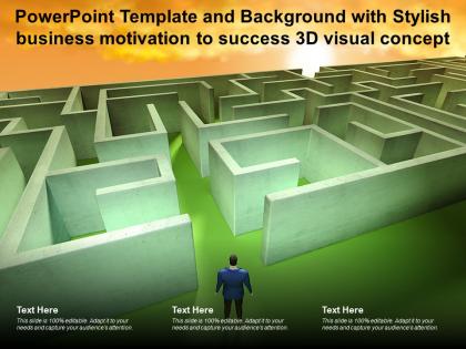 Powerpoint template and background with stylish business motivation to success 3d visual concept