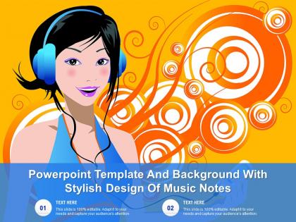Powerpoint template and background with stylish design of music notes