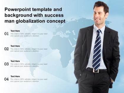 Powerpoint template and background with success man globalization concept
