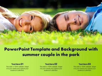 Powerpoint template and background with summer couple in the park