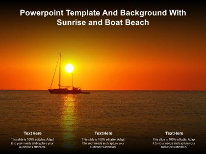 Powerpoint template and background with sunrise and boat beach