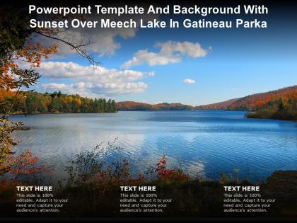 Powerpoint template and background with sunset over meech lake in gatineau parka