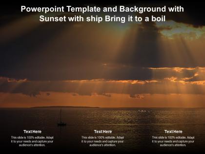 Powerpoint template and background with sunset with ship bring it to a boil