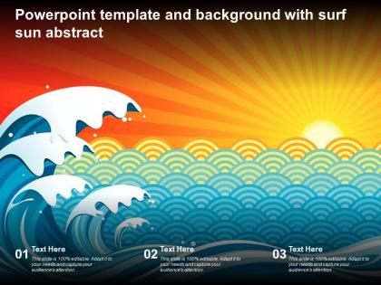 Powerpoint template and background with surf sun abstract
