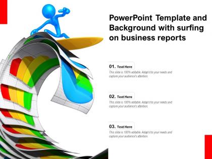 Powerpoint template and background with surfing on business reports