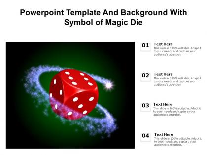 Powerpoint template and background with symbol of magic die