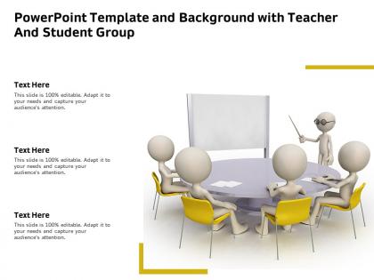 Powerpoint template and background with teacher and student group